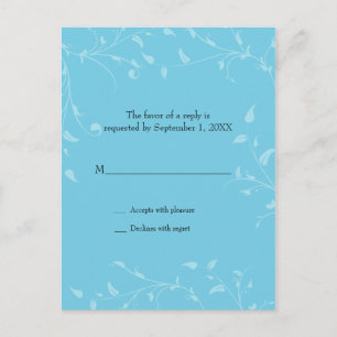 Soft Vines Wedding Reply Postcard