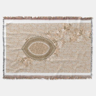 Soft Vintage Botanical Neutral Home Accent Throw Blanket