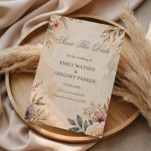 Soft Vintage Floral Save The Date