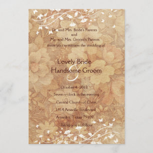 Soft Vintage Floral Wedding Invitation