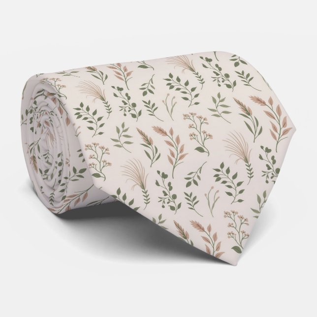 Soft Vintage Meadow  Tie (Rolled)