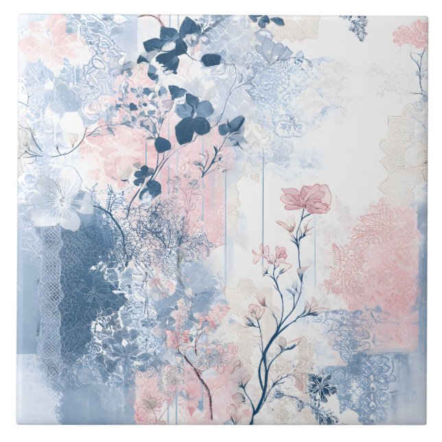 Soft Vintage Vibes Floral Tile (Front)