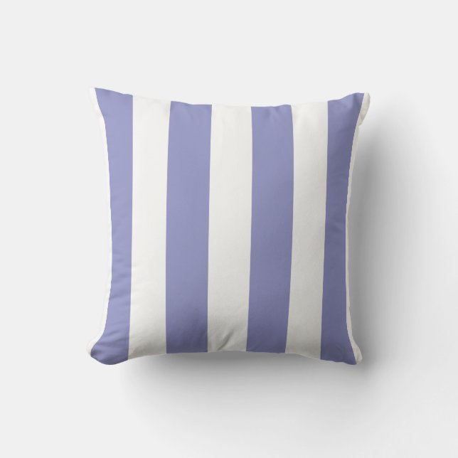 Soft Violet and White Striped Cushion (Front)