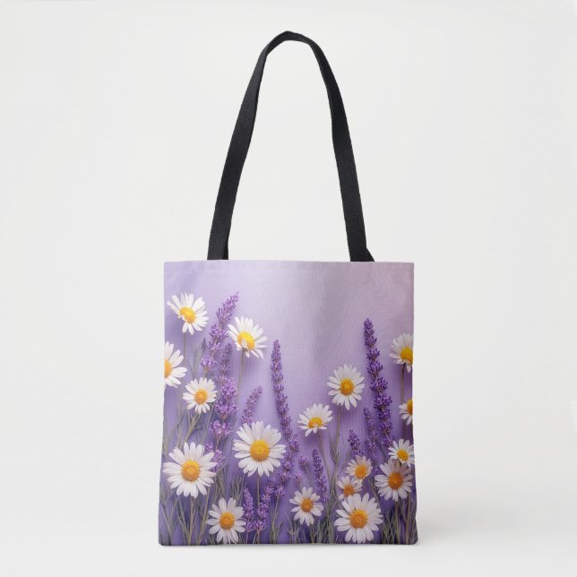Soft Violet Wildflower Tote Bag (Front)