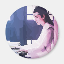 Soft Wangji Playing the Zither