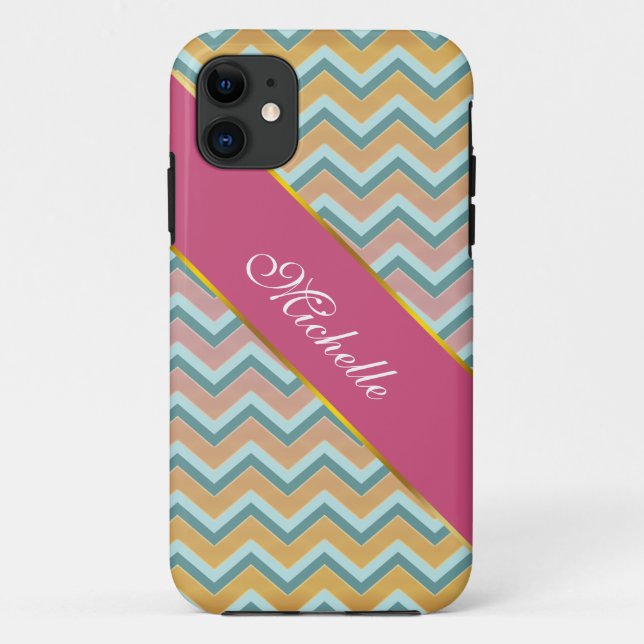 Soft Warm Colours ZigZag Case-Mate iPhone Case (Back)