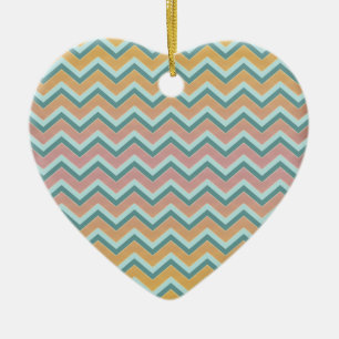 Soft Warm Colours ZigZag Ceramic Tree Decoration