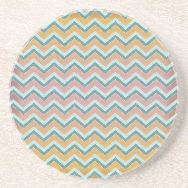 Soft Warm Colours ZigZag Coaster (Front)