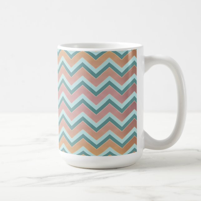 Soft Warm Colours ZigZag Coffee Mug (Right)