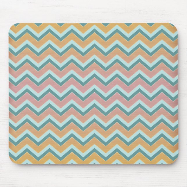 Soft Warm Colours ZigZag Mouse Mat (Front)