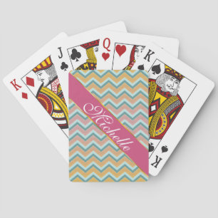 Soft Warm Colours ZigZag Playing Cards