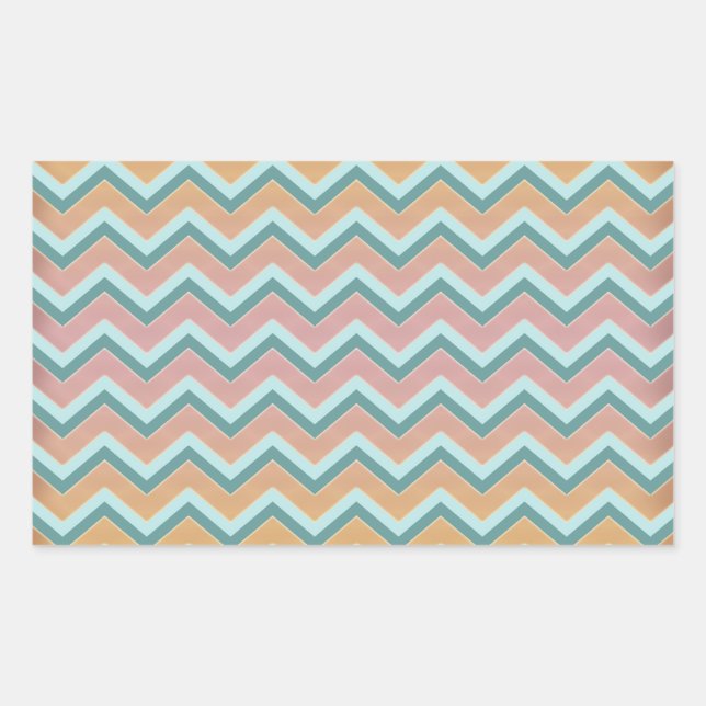 Soft Warm Colours ZigZag Rectangular Sticker (Front)