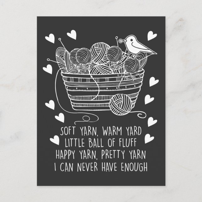 Soft Warm Yarn quilting knitting Quilter Postcard (Front)