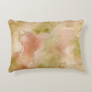 Soft Watercolor Abstract Pillow Green Blush