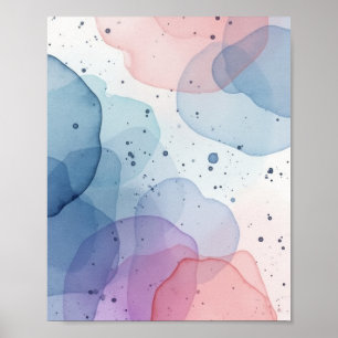 Soft Watercolor Abstract Wall Art with Pastel Blue