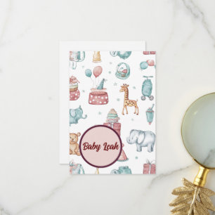Soft Watercolor Baby Shower Card Baby’s Name
