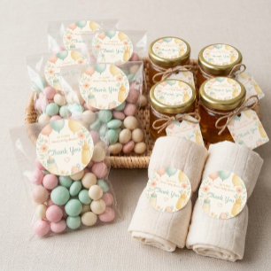 Soft Watercolor Baby Shower Classic Round Sticker