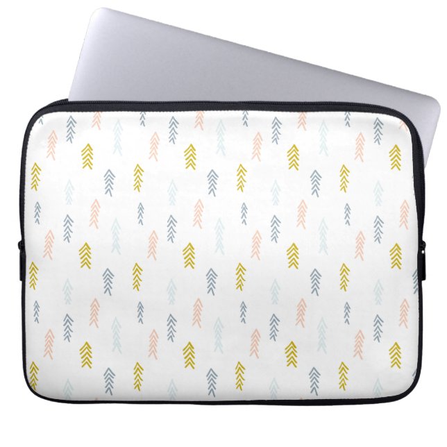 Soft Watercolor Chevron Pattern Laptop Sleeve (Front)