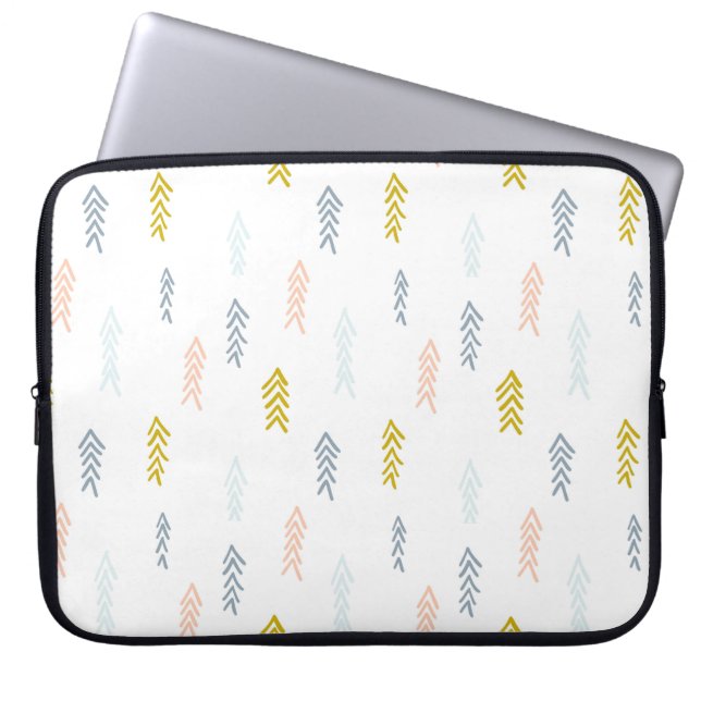 Soft Watercolor Chevron Pattern Laptop Sleeve (Front)