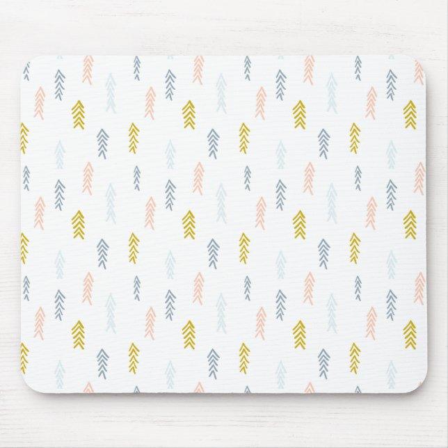 Soft Watercolor Chevron Pattern Mouse Mat (Front)