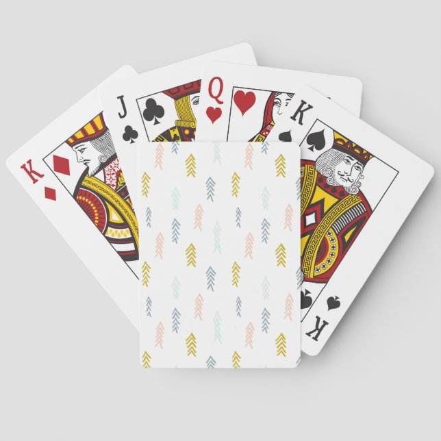 Soft Watercolor Chevron Pattern Playing Cards (Back)