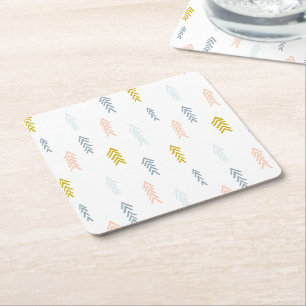 Soft Watercolor Chevron Pattern Square Paper Coaster