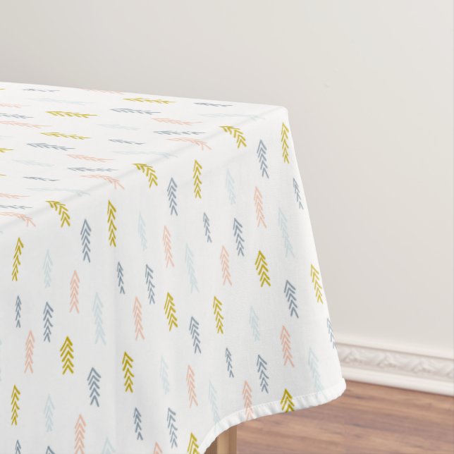 Soft Watercolor Chevron Pattern Tablecloth (In Situ)
