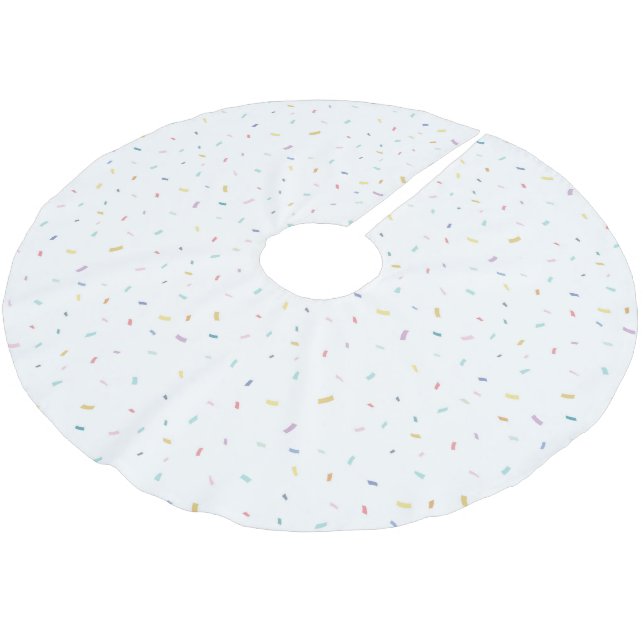 Soft Watercolor Confetti Pattern Brushed Polyester Tree Skirt (Angled)