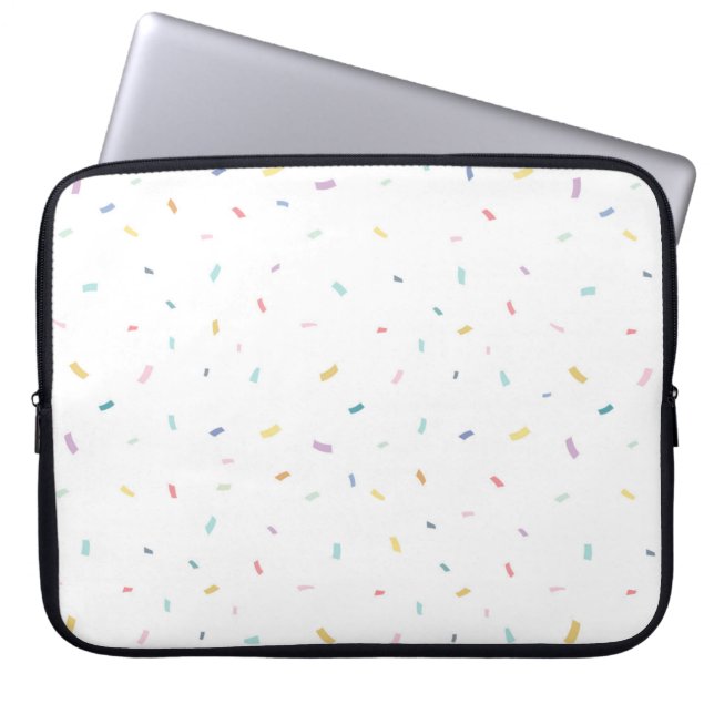 Soft Watercolor Confetti Pattern Laptop Sleeve (Front)