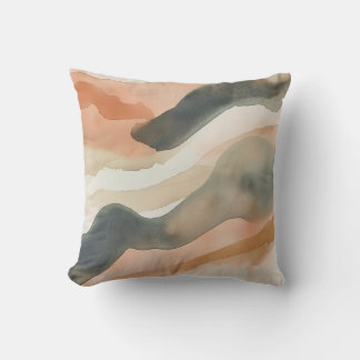 Soft Watercolor Desert Waves Cushion