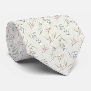 Soft Watercolor Eucalyptus Tie