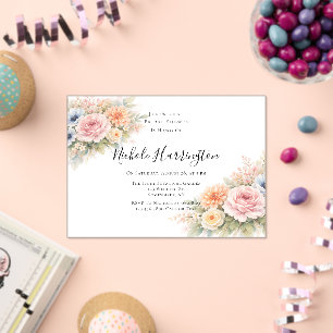 Soft Watercolor Floral Bridal Shower Acrylic Invitations