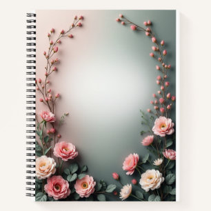 Soft Watercolor Floral Corners Elegant Botanical Notebook