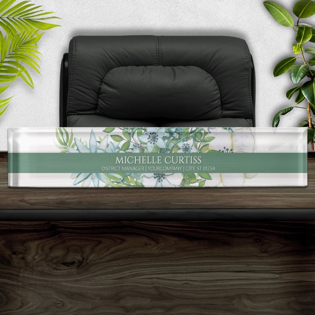 Soft Watercolor Floral Personalised Name Plate (Creator Uploaded)