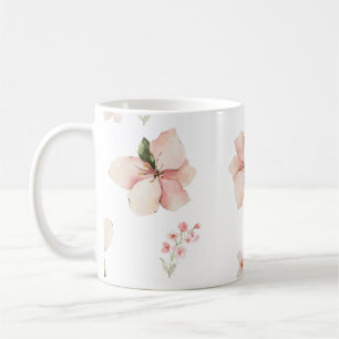 Soft Watercolor Floral Seamless Pattern Coffee Mug