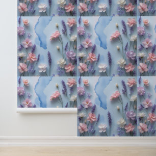 Soft Watercolor Floral Wall Mural Peel and Stick