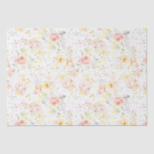 Soft Watercolor Flowers Elegant Romantic Tissue Paper