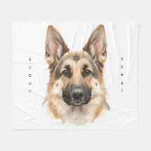 Soft Watercolor German Shepherd Face Cozy