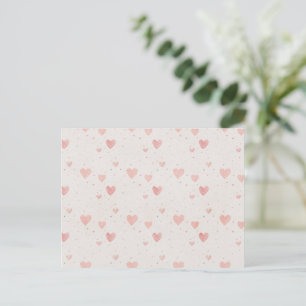 Soft Watercolor Heart Pattern Postcard