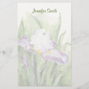 Soft Watercolor Iris Stationery