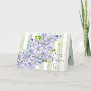 Soft Watercolor Lilac Clematis Mother's Day Thank You Card