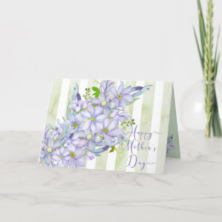 Soft Watercolor Lilac Clematis Mother's Day Thank You Card