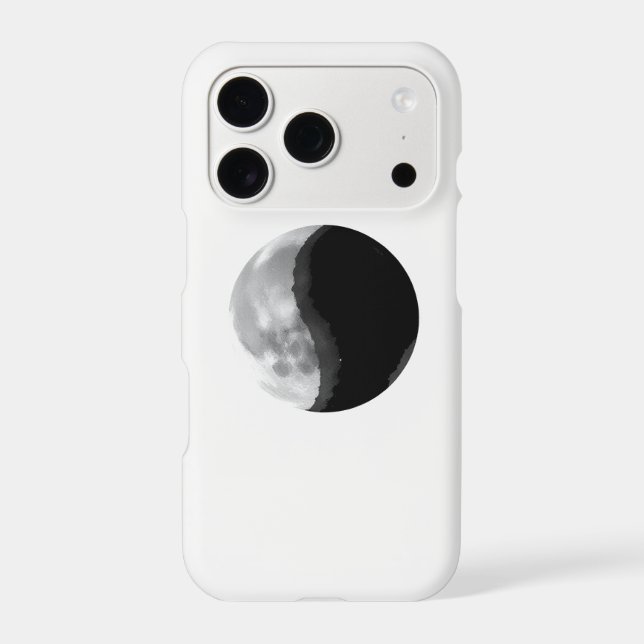 Soft Watercolor Moon Phase Phone Case - Monochrome (Back)