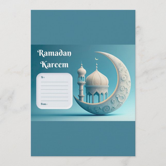 Soft Watercolor Mosque Ramadan Serenity Invitation (Front)