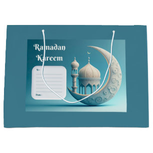 Soft Watercolor Mosque Ramadan Serenity Large Gift Bag