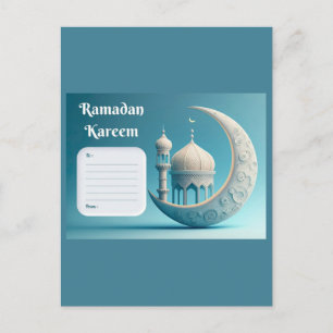 Soft Watercolor Mosque Ramadan Serenity Postcard