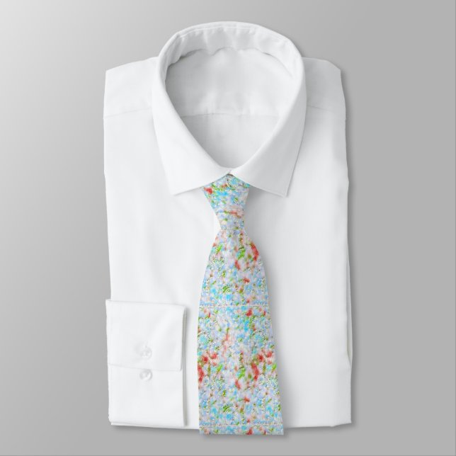 Soft Watercolor Paisley Neck Tie (Tied)