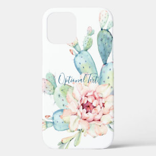 Soft Watercolor Pastel Blooming Cactus iPhone 12 Case