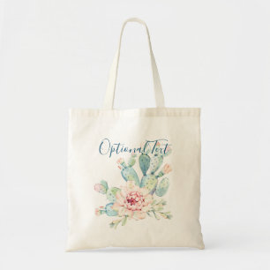 Soft Watercolor Pastel Blooming Cactus Tote Bag