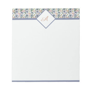Soft watercolor pastel floral notepad